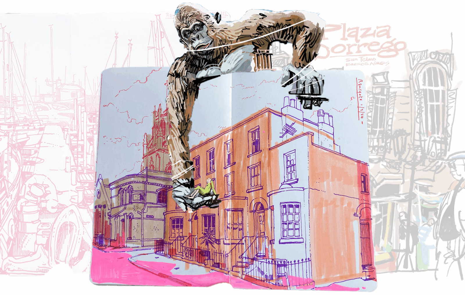 Drawings made by Lyndon Hayes and Rob Sketcherman